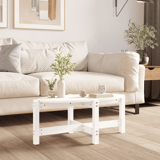 Mesa de Centro, Mesa baixa, 87x48x35 cm madeira de pinho maciça branco