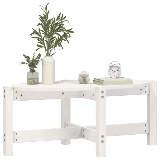 Mesa de Centro, Mesa baixa, 87x48x35 cm madeira de pinho maciça branco