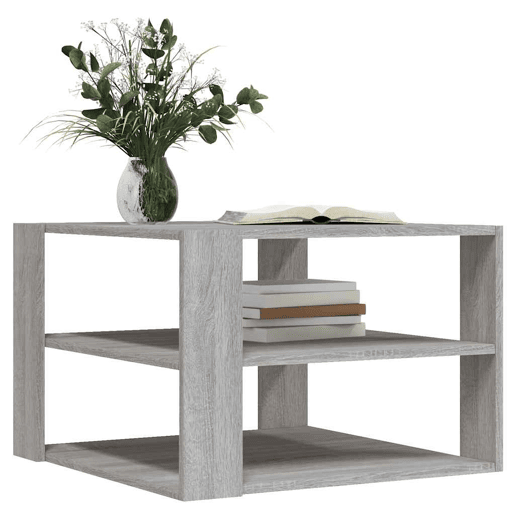 Mesa de Centro, Mesa baixa, 58x58x40 cm derivados madeira cinza sonoma