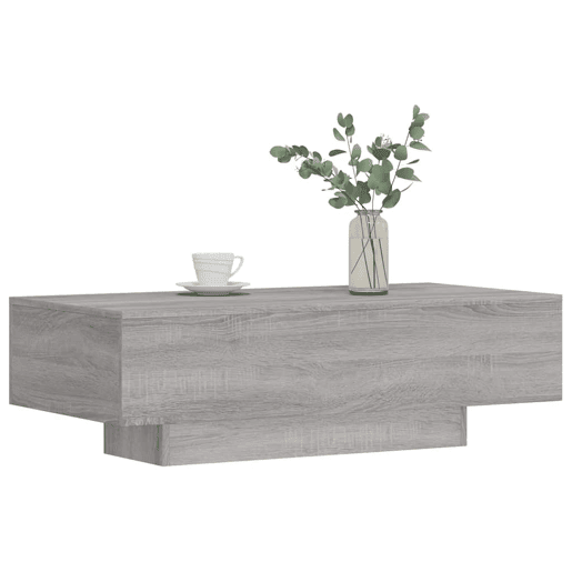Mesa de Centro, Mesa baixa, 100x49,5x31 cm derivados de madeira cinza sonoma