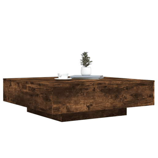 Mesa de Centro, Mesa baixa, 100x100x31 cm derivados madeira carvalho fumado