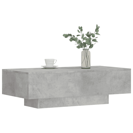 Mesa de Centro, Mesa baixa, 100x49,5x31cm derivados de madeira cinza cimento