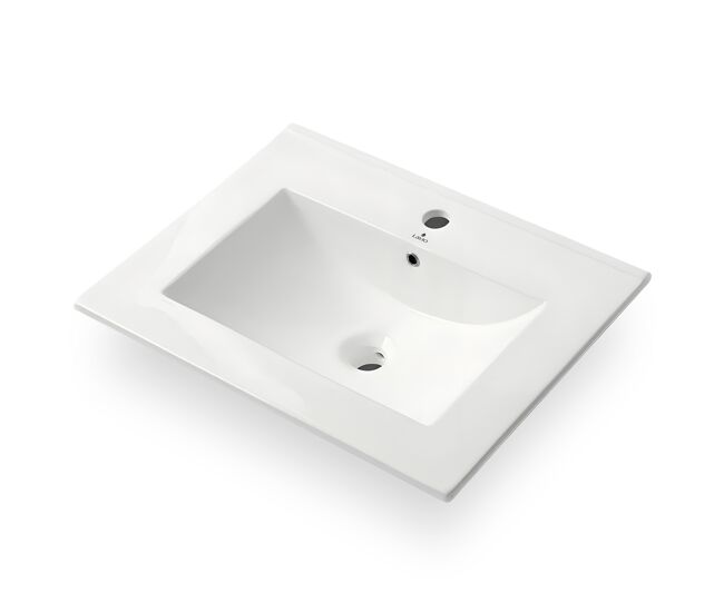 Lavabo encastrado rectangular nordis cerámica