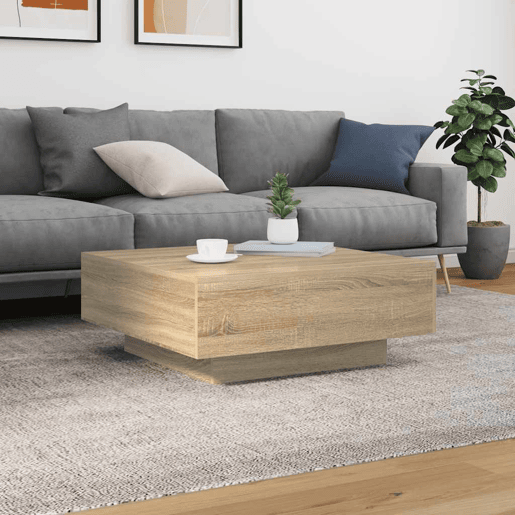 Mesa de Centro, Mesa baixa, 80x80x31 cm contraplacado carvalho sonoma