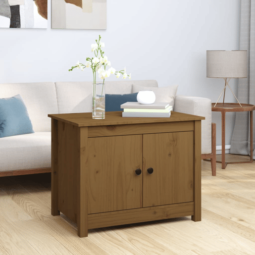 Mesa de Centro, Mesa baixa, 71x49x55 cm pinho maciço castanho mel