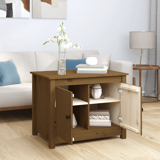 Mesa de Centro, Mesa baixa, 71x49x55 cm pinho maciço castanho mel