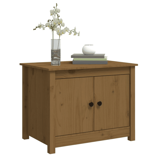 Mesa de Centro, Mesa baixa, 71x49x55 cm pinho maciço castanho mel