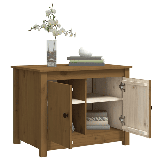 Mesa de Centro, Mesa baixa, 71x49x55 cm pinho maciço castanho mel