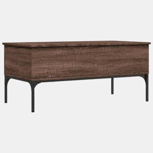 Mesa de Centro, Mesa baixa, 100x50x45cm deriv. madeirametal carvalho castanho