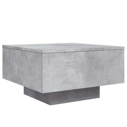 Mesa de Centro, Mesa baixa, 55x55x31 cm derivados de madeira cinza-cimento