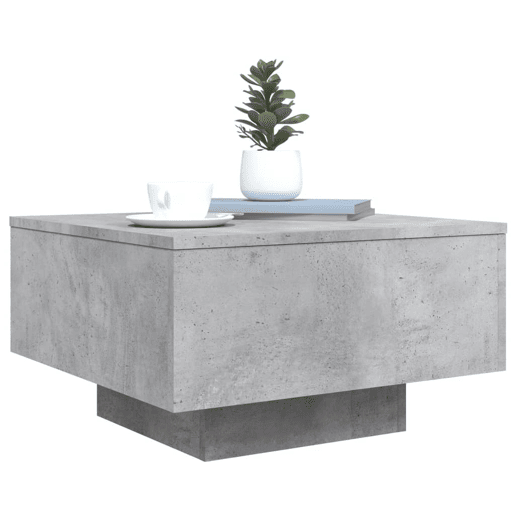 Mesa de Centro, Mesa baixa, 55x55x31 cm derivados de madeira cinza-cimento