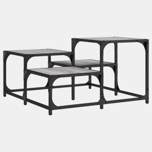 Mesa de Centro, Mesa baixa, 68x68x40 cm derivados de madeira cinzento sonoma