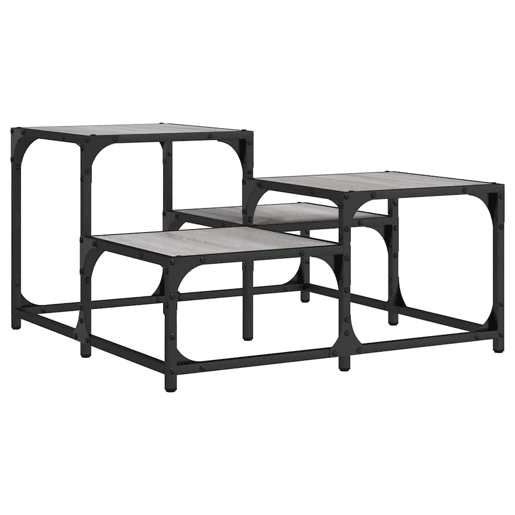 Mesa de Centro, Mesa baixa, 68x68x40 cm derivados de madeira cinzento sonoma
