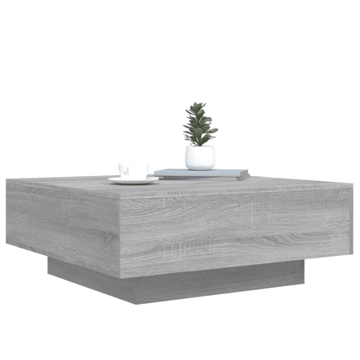 Mesa de Centro, Mesa baixa, 80x80x31 cm contraplacado cinzento sonoma