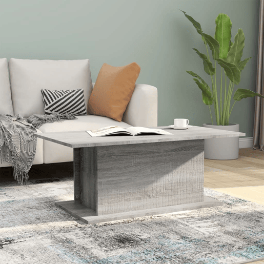 Mesa de Centro, Mesa baixa, 102x55,5x40 cm derivados de madeira cinza sonoma