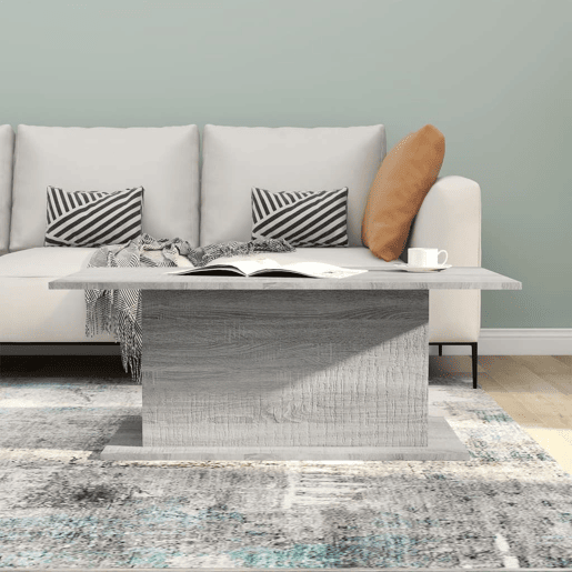 Mesa de Centro, Mesa baixa, 102x55,5x40 cm derivados de madeira cinza sonoma