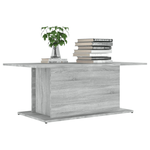 Mesa de Centro, Mesa baixa, 102x55,5x40 cm derivados de madeira cinza sonoma