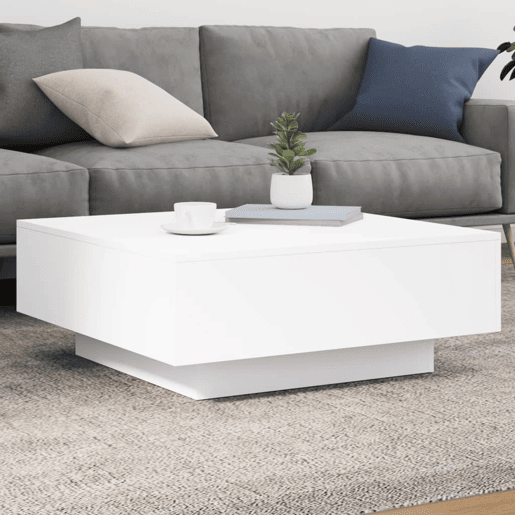 Mesa de Centro, Mesa baixa, 80x80x31 cm contraplacado branco