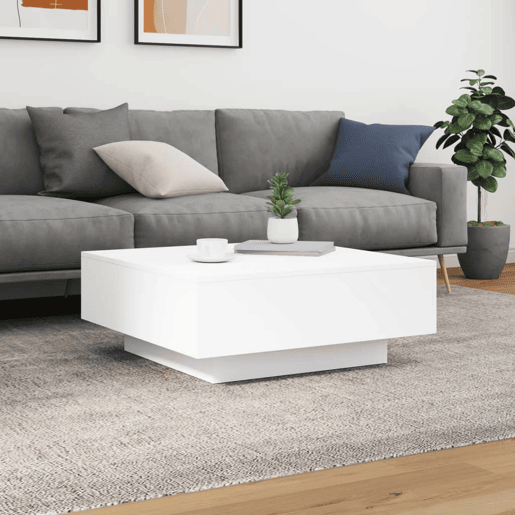 Mesa de Centro, Mesa baixa, 80x80x31 cm contraplacado branco