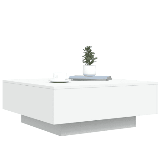 Mesa de Centro, Mesa baixa, 80x80x31 cm contraplacado branco