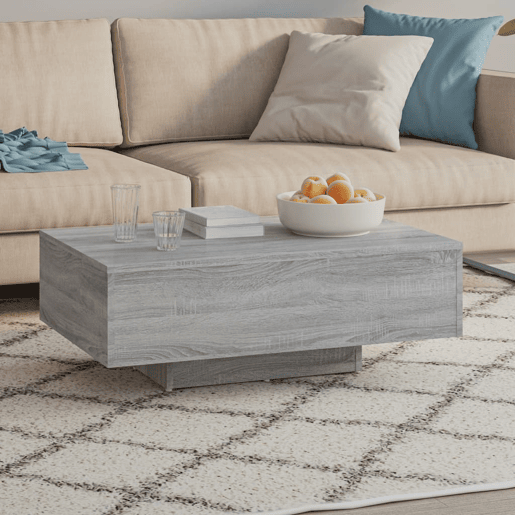 Mesa de Centro, Mesa baixa, 85x55x31 cm derivados de madeira cinzento sonoma