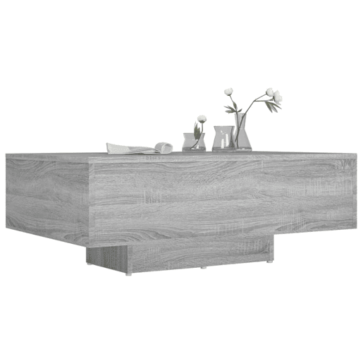 Mesa de Centro, Mesa baixa, 85x55x31 cm derivados de madeira cinzento sonoma
