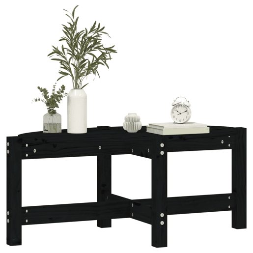 Mesa de Centro, Mesa baixa, 87x48x35 cm madeira de pinho maciça preto