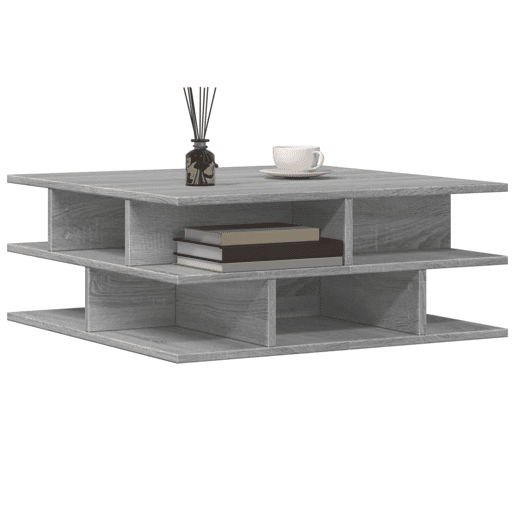 Mesa de Centro, Mesa baixa, 70x70x29 cm derivados de madeira cinzento sonoma