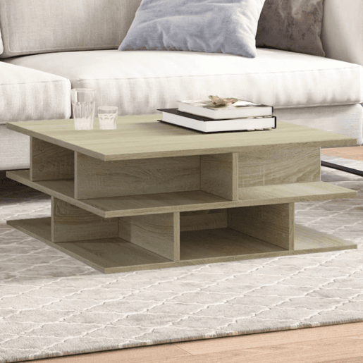 Mesa de Centro, Mesa baixa, 70x70x29 cm contraplacado carvalho sonoma