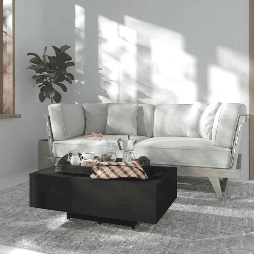 Mesa de Centro, Mesa baixa, 85x55x31 cm derivados de madeira preto