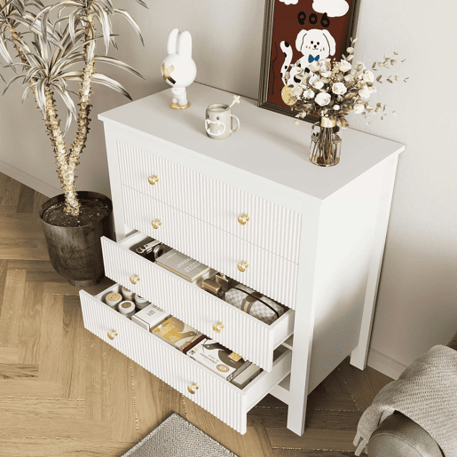 Aparador?Cómoda com 4 gavetas - aglomerado de partículas - Branco