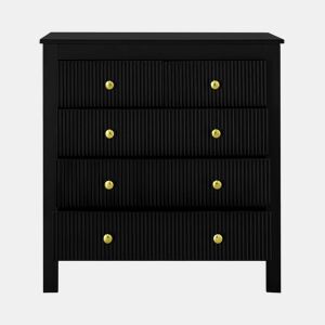 Aparador?Cómoda com 4 gavetas - aglomerado de partículas - Preto