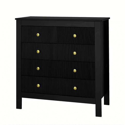 Aparador?Cómoda com 4 gavetas - aglomerado de partículas - Preto
