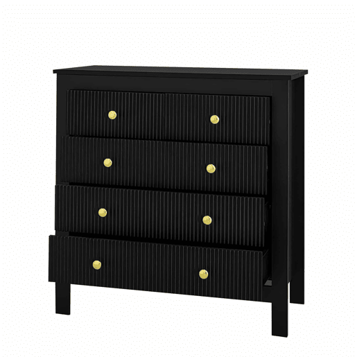 Aparador?Cómoda com 4 gavetas - aglomerado de partículas - Preto