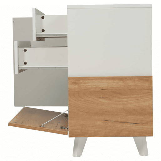 Aparador moderno 150 cm - Aparador com arrumação - Branco brilhante