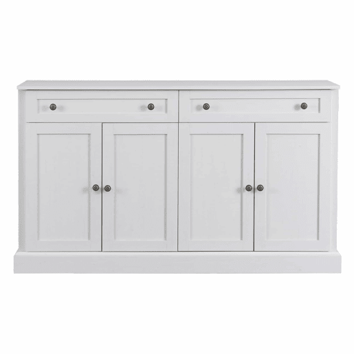 Aparador com 4 portas e 2 gavetas - madeira - altura 86 cm - branco