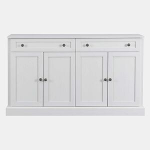 Aparador com 4 portas e 2 gavetas - madeira - altura 86 cm - branco