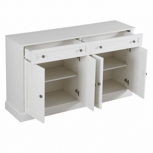 Aparador com 4 portas e 2 gavetas - madeira - altura 86 cm - branco