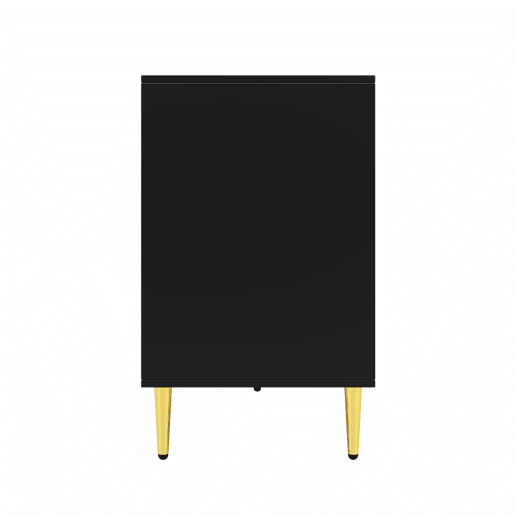 Aparador moderno - 4 portas com padrão ondulado - em MDF - Preto