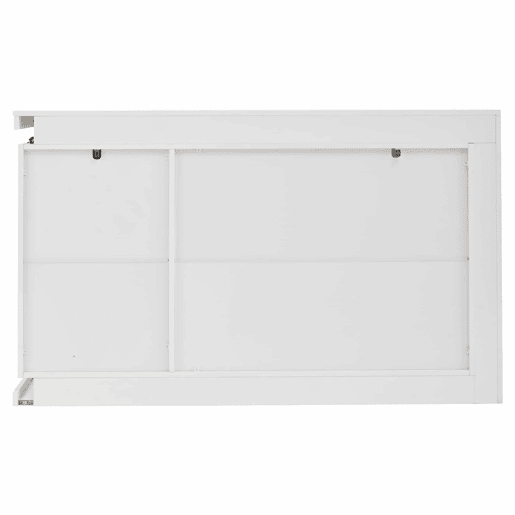 Móvel de sala 140x40x84 cm - Cômoda moderna com 4 compartimentos, iluminação LED, portas de vidro temperado - Branco