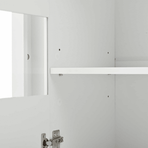 Móvel de sala 140x40x84 cm - Cômoda moderna com 4 compartimentos, iluminação LED, portas de vidro temperado - Branco