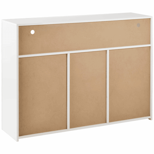 Aparador LED com 3 portas - Vitrina moderna com comando remoto - Branco