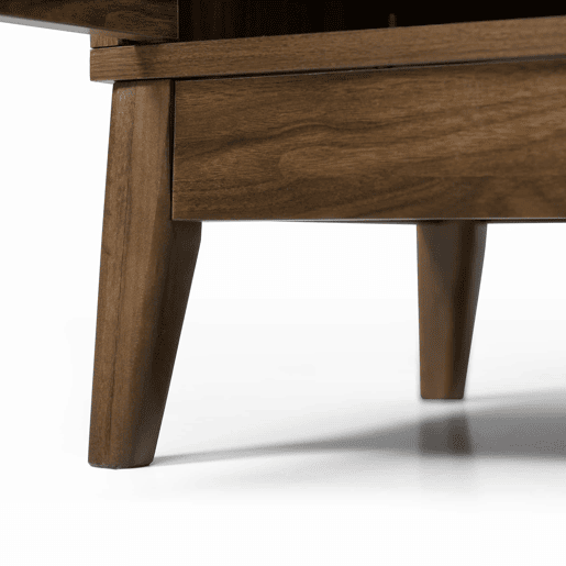 Cómoda de sala 120x77x40 cm - Aberta + 3 gavetas e armário com 2 portas - Robusta em carvalho escuro