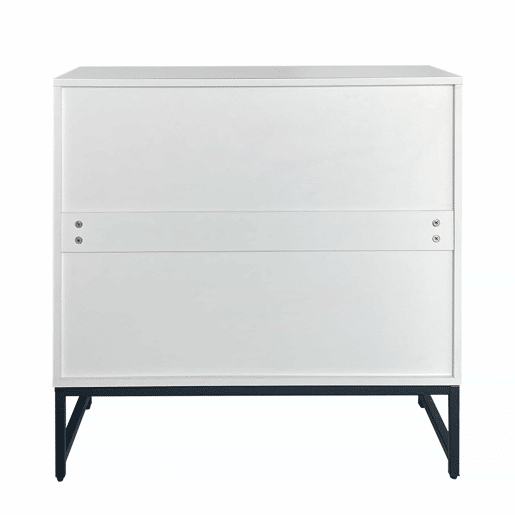 Aparador baixo - Estilo escandinavo - 2 portas decorativas com riscas verticais - Branco