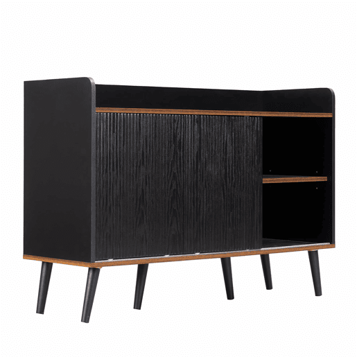 Aparador 117,5x40x80 cm - Três gavetas, design moderno em madeira - Preto