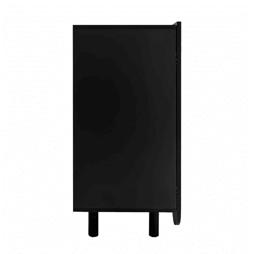Aparador moderno - 4 portas em U com prateleiras - Preto
