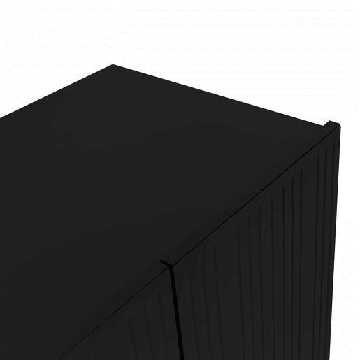 Aparador moderno - 4 portas em U com prateleiras - Preto
