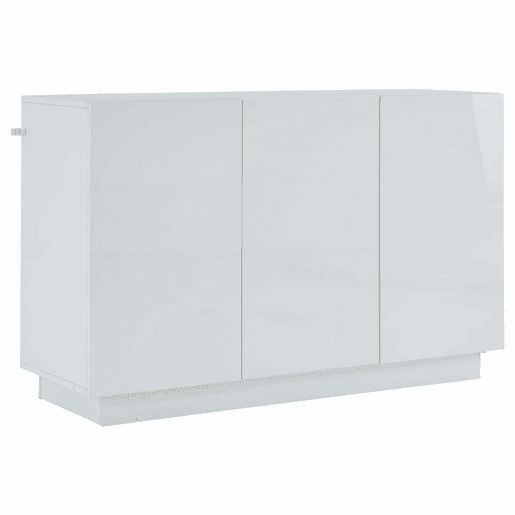 Aparador 120x40x75 cm - Aberto e fechado, com luz LED na base - Branco