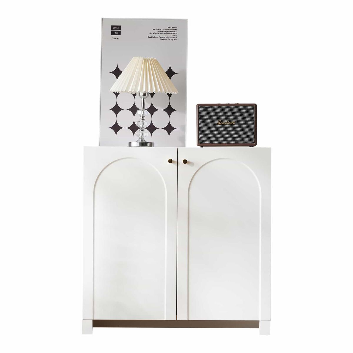 Aparador 80x40x80 cm - 2 puertas, highboard, standschrank - blanco cremoso