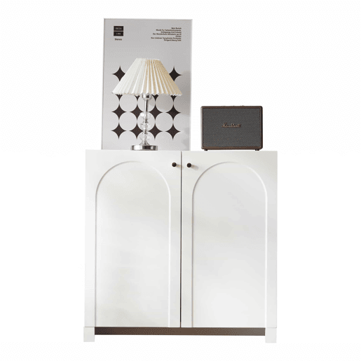 Aparador 80x40x80 cm - 2 portas, Highboard, Standschrank - Branco cremoso